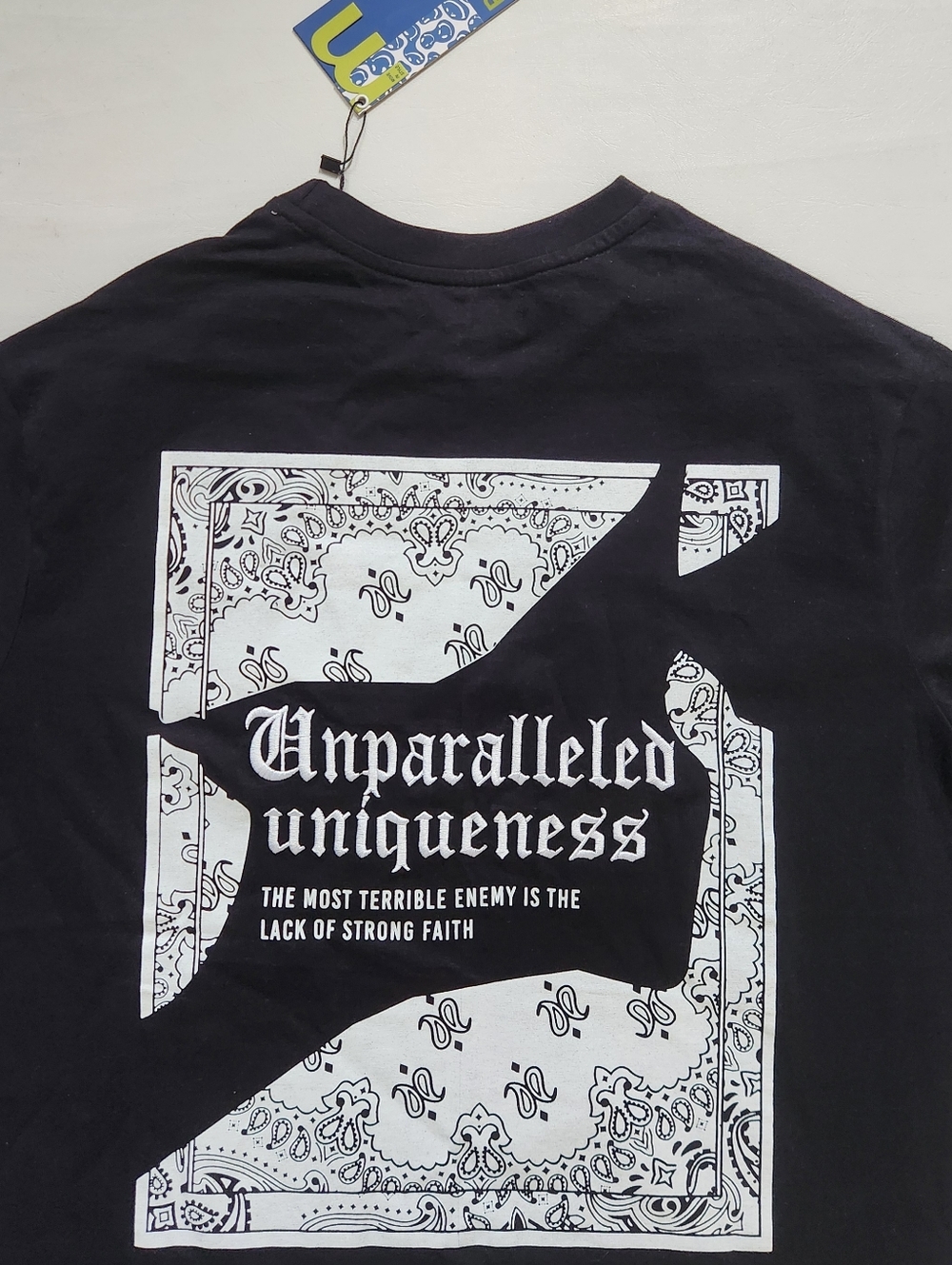 RIOT EMPIRE 'Unparalleled Uniqueness' Men's Black Graphic Tee
